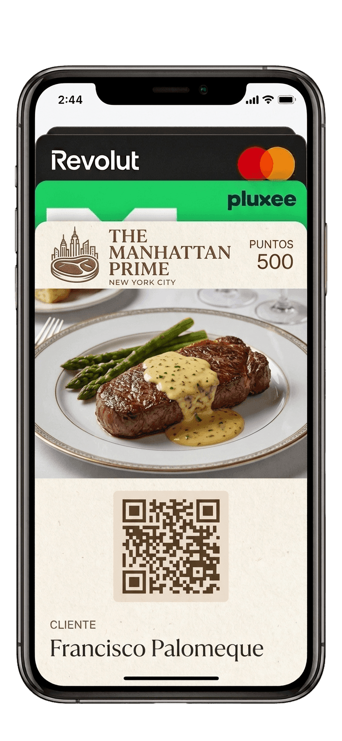 Tarjeta de fidelización Vuelvis en Apple Wallet en un iPhone